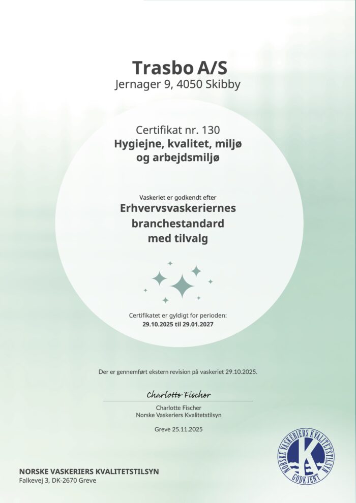 Kvalitets-, hygiejne- og miljøcertificering